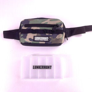 NEW Lunkerhunt LTS Camo Waist Bag w/ Tackle Box - Fishing Belt Pack Adjustable